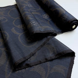 Berries Indigo, Navy/Black/Taupe/Gray Vintage Oshima Kimono Silk Tsumugi from Japan By the Yard,  #150