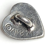 Small Heart Danforth Pewter Button, 1/2" Shank Back, USA Made, #FJ-175