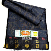 Berries Indigo, Navy/Black/Taupe/Gray Vintage Oshima Kimono Silk Tsumugi from Japan By the Yard,  #150