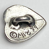 Small Heart Danforth Pewter Button, 1/2" Shank Back, USA Made, #FJ-175