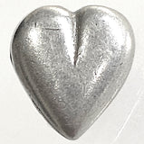 Small Heart Danforth Pewter Button, 1/2" Shank Back, USA Made, #FJ-175