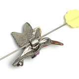 Fairy on Hummingbird Metal Button 1", Shank Back, Bright Pink Dress  #SC-554