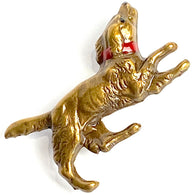 Running Low, Dog Playing, Shank Back Metal Button by Susan Clarke, 1-1/2"