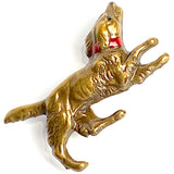 Running Low, Dog Playing, Shank Back Metal Button by Susan Clarke, 1-1/2"