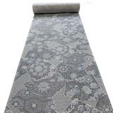 Faux Patchwork Vintage Kimono Silk Crepe Print from Japan, Grays/White Drapey, Thin, By the Yard, #154