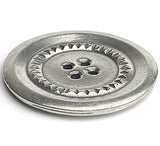 Piecrust Wheel Large Danforth Pewter 2 Hole Button, 1-3/8"  USA Made, #FJ-180