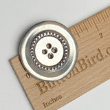 Piecrust Wheel Large Danforth Pewter 2 Hole Button, 1-3/8"  USA Made, #FJ-180