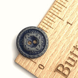 Black, Barely Blue 2-Hole Metal Button 5/8" / 16mm   #SWC-71