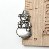 Snowman Danforth Pewter Button, 1" USA Made, #FJ-181
