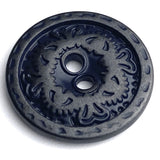 Black, Barely Blue 2-Hole Metal Button 5/8" / 16mm   #SWC-71
