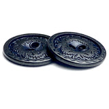 Black, Barely Blue 2-Hole Metal Button 5/8" / 16mm   #SWC-71