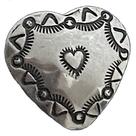 Running Low, Inner Heart Nickel Silver 15/16" Southwest Style Concho Button 25mm, Large Shank #SW-326