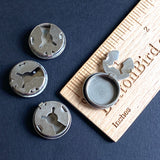 Set of 4, Vintage Sterling Silver Button Covers, Same Flower on Each 3/4" #MV-49