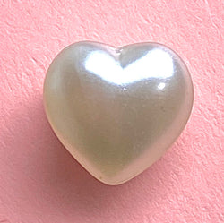 TWO Vintage Glass Heart Buttons 7/16" 11mm, Pack of 2  #SK-757