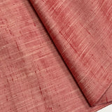 Red and Natural White, Slubby-Textured Vintage Kimono Silk from Japan By the Yard, #152