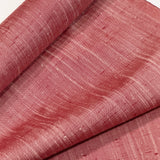 Red and Natural White, Slubby-Textured Vintage Kimono Silk from Japan By the Yard, #152
