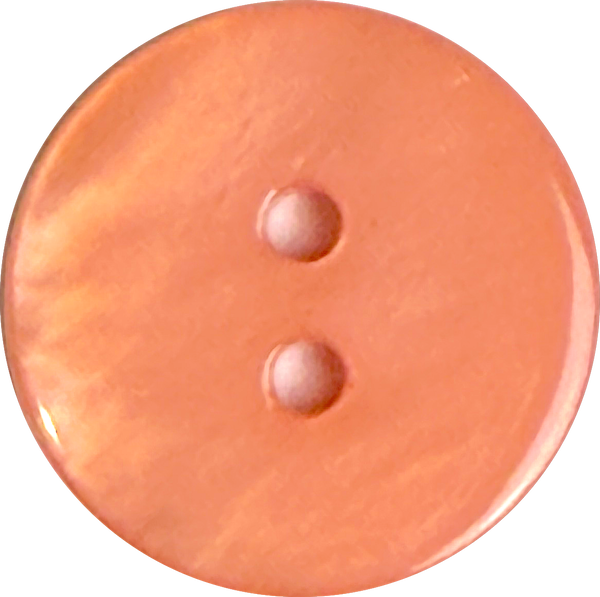 Re-Stocked, Orange Peach River Shell 5/8" 2-hole Button, Pack of 8  #SK-1770
