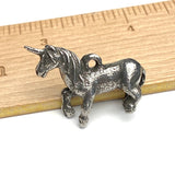 Prancing Unicorn Pewter Charm, 1-1/8" from Green Girl Studios 29mm  #G706
