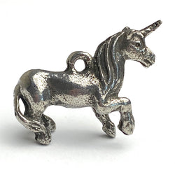 Prancing Unicorn Pewter Charm, 1-1/8" from Green Girl Studios 29mm  #G706