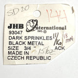 Dark Sprinkles Black Metal Button 11/16" (smaller size) from JHB 22mm , #FJ-185