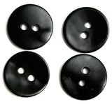 Re-Stocked, Black Velvet Agoya Shell 9/16"-5/8" 2-Hole Button, Pack of 24   #SK-1206-24