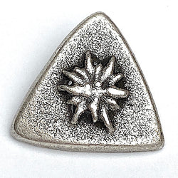 BULK DEAL, 31 BUTTONS Edelweiss Triangle Silver Metal Shank Back Button 7/8" #FJ-148