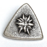 BULK DEAL, 31 BUTTONS Edelweiss Triangle Silver Metal Shank Back Button 7/8" #FJ-148