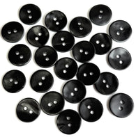 Re-Stocked, Black Velvet Agoya Shell 9/16"-5/8" 2-Hole Button, Pack of 24   #SK-1206-24
