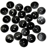 Re-Stocked, Black Velvet Agoya Shell 9/16"-5/8" 2-Hole Button, Pack of 24   #SK-1206-24