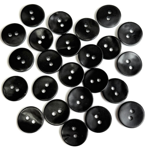 Re-Stocked, Black Velvet Agoya Shell 9/16"-5/8" 2-Hole Button, Pack of 24   #SK-1206-24