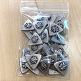 BULK DEAL, 31 BUTTONS Edelweiss Triangle Silver Metal Shank Back Button 7/8" #FJ-148
