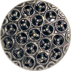 BULK DEAL, 33 buttons 11/16" Delicate Grid Dark Shank Back Button from JHB, 18mm  #FJ-187