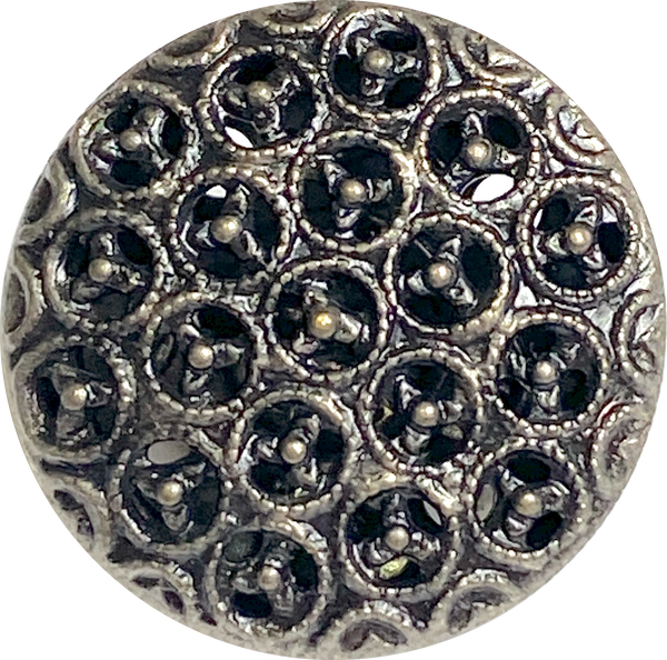 BULK DEAL, 33 buttons 11/16" Delicate Grid Dark Shank Back Button from JHB, 18mm  #FJ-187