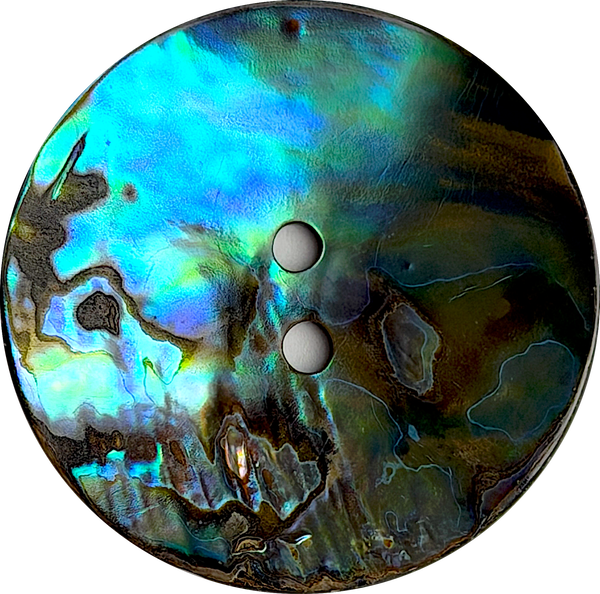 Re-Stocked SALE Abalone Natural Large Vivid Greens/Blues 2-Hole Button 1-1/8"  #SK-0037