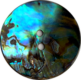 Re-Stocked SALE Abalone Natural Large Vivid Greens/Blues 2-Hole Button 1-1/8"  #SK-0037