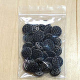 BULK DEAL, 33 buttons 11/16" Delicate Grid Dark Shank Back Button from JHB, 18mm  #FJ-187