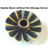 Fluted Brass "Santa Fe Daisy" Repousse Concho 3/4" with Chicago Screw Back #SW-38