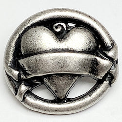 Heartstring from JHB International Metal Button, Pewter-Like, 7/8"  #FJ-189