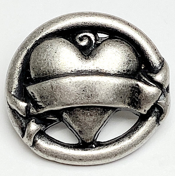 Heartstring from JHB International Metal Button, Pewter-Like, 7/8"  #FJ-189