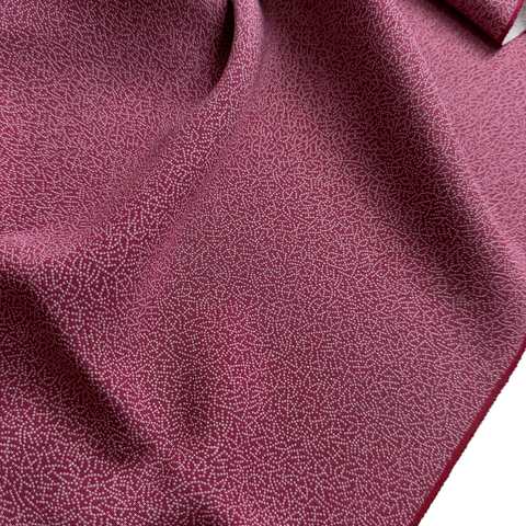 Raspberry 'Shark Skin' Tiny Dot Print Komon Silk, Chirimen Crepe from Japan By the Yard #556