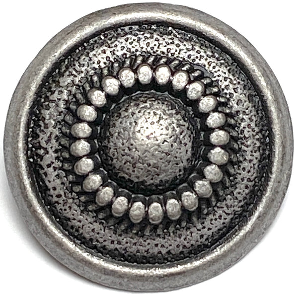 Ranchero from JHB, 7/8" Antique Silver Metal Shank Back Button, # FJ-193