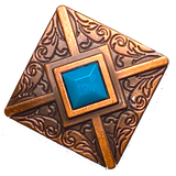 Copper/Turquoise Southwest Square Screw Back Concho 1.25"  #SWH-117