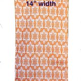 Orange Star-Hexagon Pongee Kimono Silk from Japan By the Yard  #327