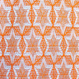 Orange Star-Hexagon Pongee Kimono Silk from Japan By the Yard  #327