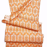 Orange Star-Hexagon Pongee Kimono Silk from Japan By the Yard  #327