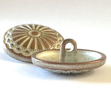 Re-Stocked, Southwest Sunflower Copper / White Metal Button 13/16" 20mm, Shank, #SWC-8