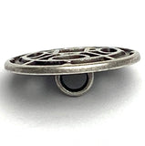 Fenestra Button, 11/16" Silver Metal Shank Back Peek-Through, FOUR BUTTONS   #FJ-196