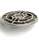 Fenestra Button, 11/16" Silver Metal Shank Back Peek-Through, FOUR BUTTONS   #FJ-196
