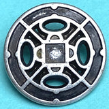 Fenestra Button, 11/16" Silver Metal Shank Back Peek-Through, FOUR BUTTONS   #FJ-196