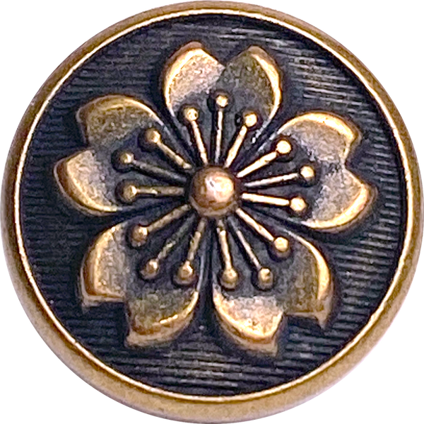 BULK DEAL, 50 Antique Brass Metal Snowflake Buttons, 5/8" 15mm, Shank Back Pack of 50 # FJ-195